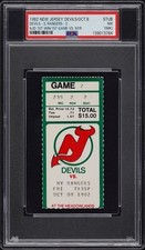 10/8/1982 NEW JERSEY DEVILS 1st FRANCHISE WIN/1st vs RANGERS Ticket STUB * PSA *
