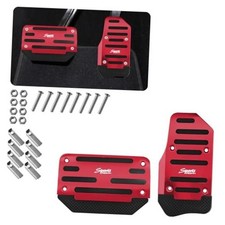 2PCS Car Gas Pedal Covers, Brake Accelerator Pedal Pads Set Non-slip Red