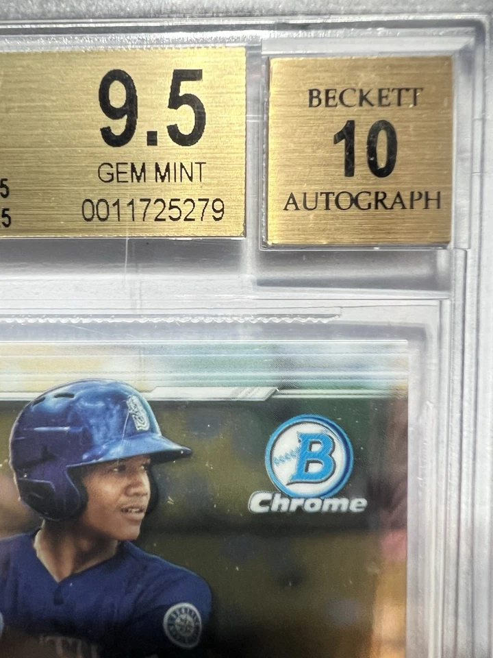 NOELVI MARTE 2019 BOWMAN CHROME 1st ON CARD RC AUTO BECKETT GEM 9.5/10 - Image 4 of 4