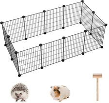 C AHOME Pet Playpen, Small Animals Supplies, 12 Panels Exercise Playpens Cage, C
