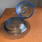 Aunt Polly Round Depression Glass Blue Butter Dish w/lid — photo 4
