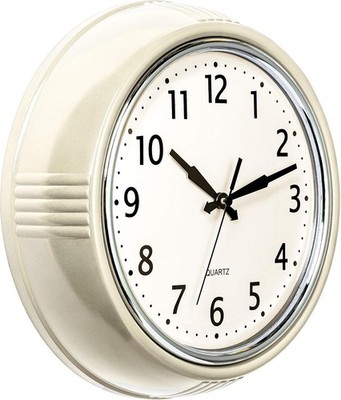 Classic 9.5-Inch Cream Retro Wall Clock - A Touch of 50's Charm for Your Home