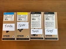 4 Genuine Epson T6932 T6934 T6931 T6935 Ultrachrome XD Ink Cyan Yellow Black OEM