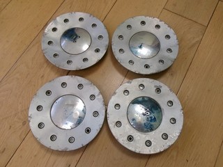Set 4 tappi centrali cerchi in lega originali Ford Focus ST170 da ristrutturare