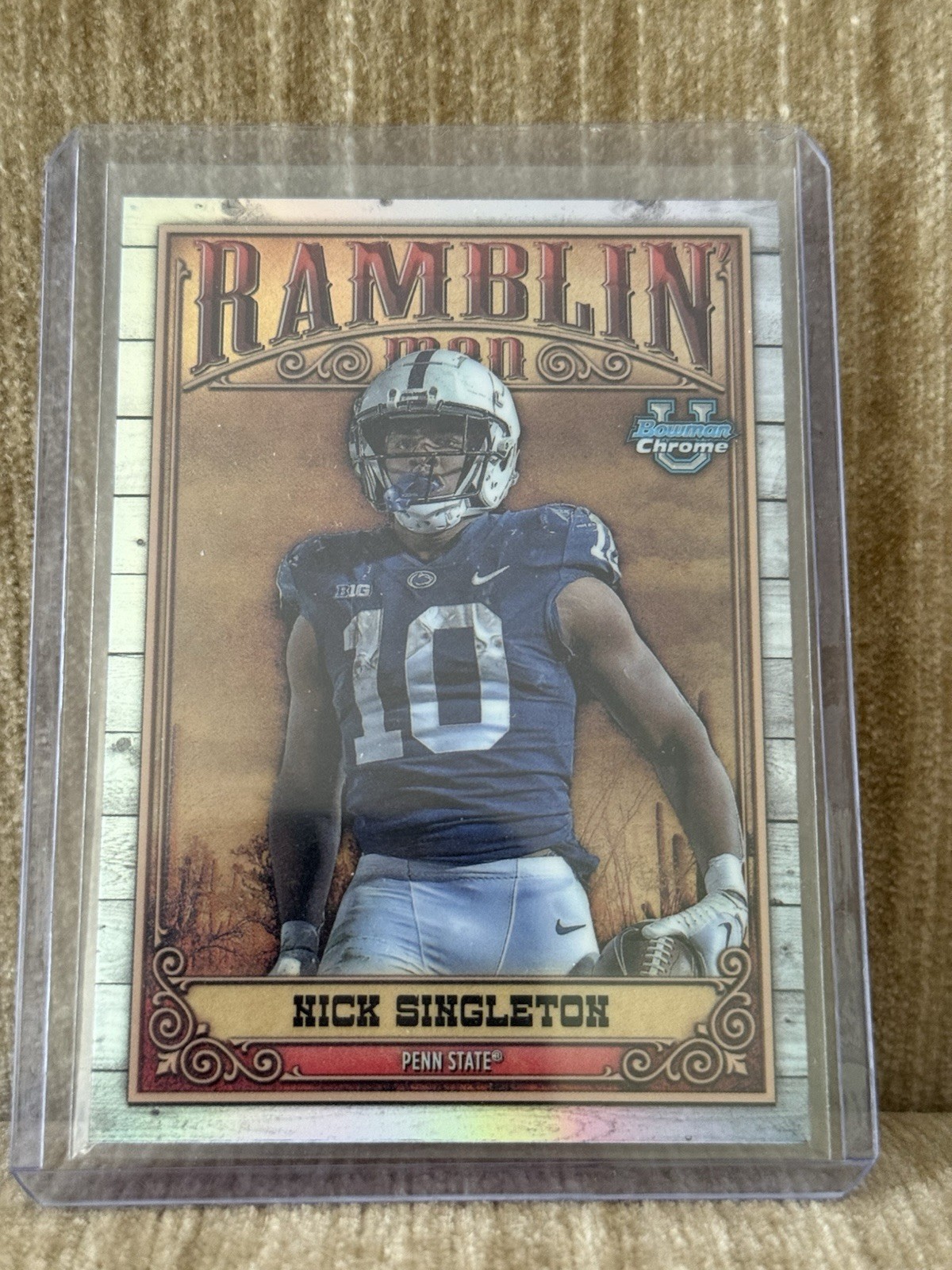 2023 Bowman University Chrome Ramblin Man RM-3 Nick Singleton Rookie Penn State