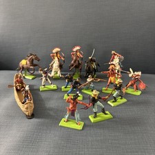 Lot of Vintage Britains Deetail Native Americans Soldiers Horses READ