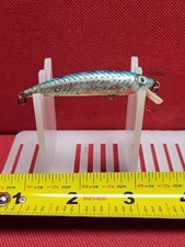 Vintage REBEL Floater Minnow Diving Fishing Lure Smooth Finish Silver Blue Clear