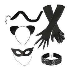 Cat Woman Costume Outfit Halloween Party Costume Set Black Cat Costume