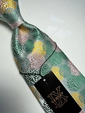 NWT VERSE 9 MULTI COLOR GEOMETRIC STYLE PRINT SILK DESIGNS NECK TIE & HANKY