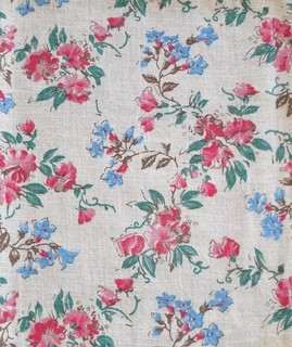 1930s 1940s Vintage Feed Sack Fabric Purple Iris Floral 36” Wide x 41” Long