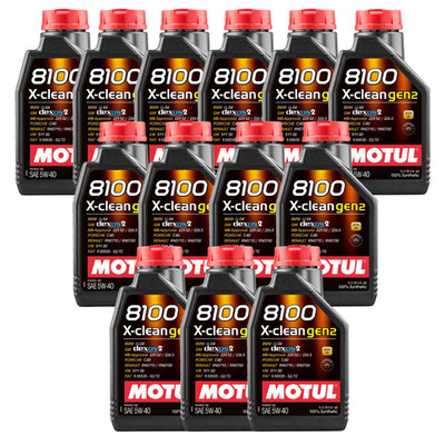 Motul 8100 X-CLEAN GEN2 5W-40 Full Synthetic Low-SAPS Engine Oil ACEA C3 12 Pack