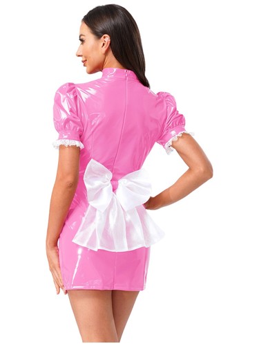 Womens Costume Carnivals Dress Role Play Uniform Themed Party PU Leather Anime - Picture 24 of 46