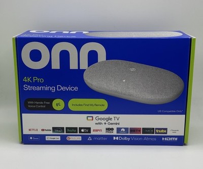 Onn 4K Pro Google TV  2026 Model Gray NEW