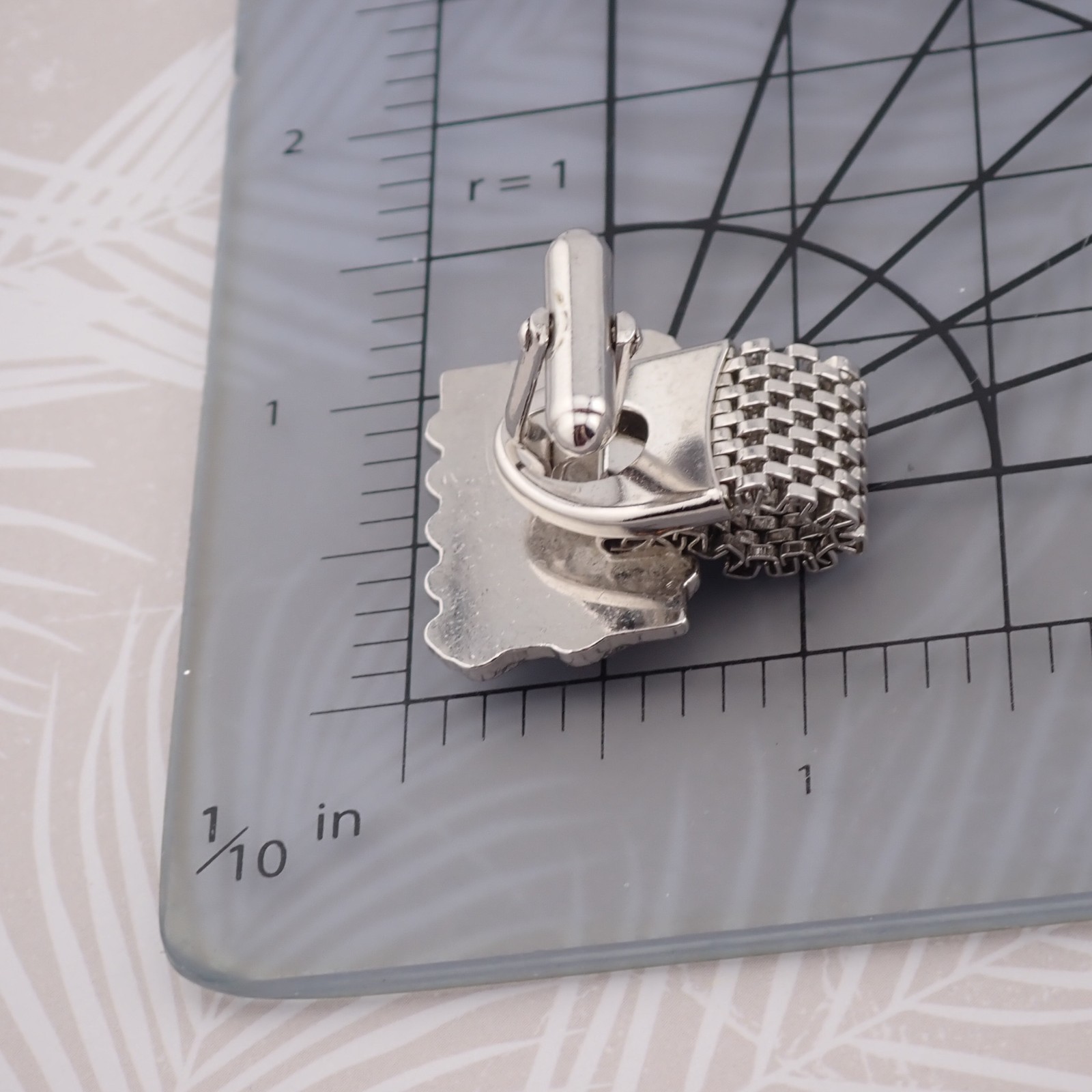 Vintage Rectangular Engravable Cartouche Silver T… - image 3