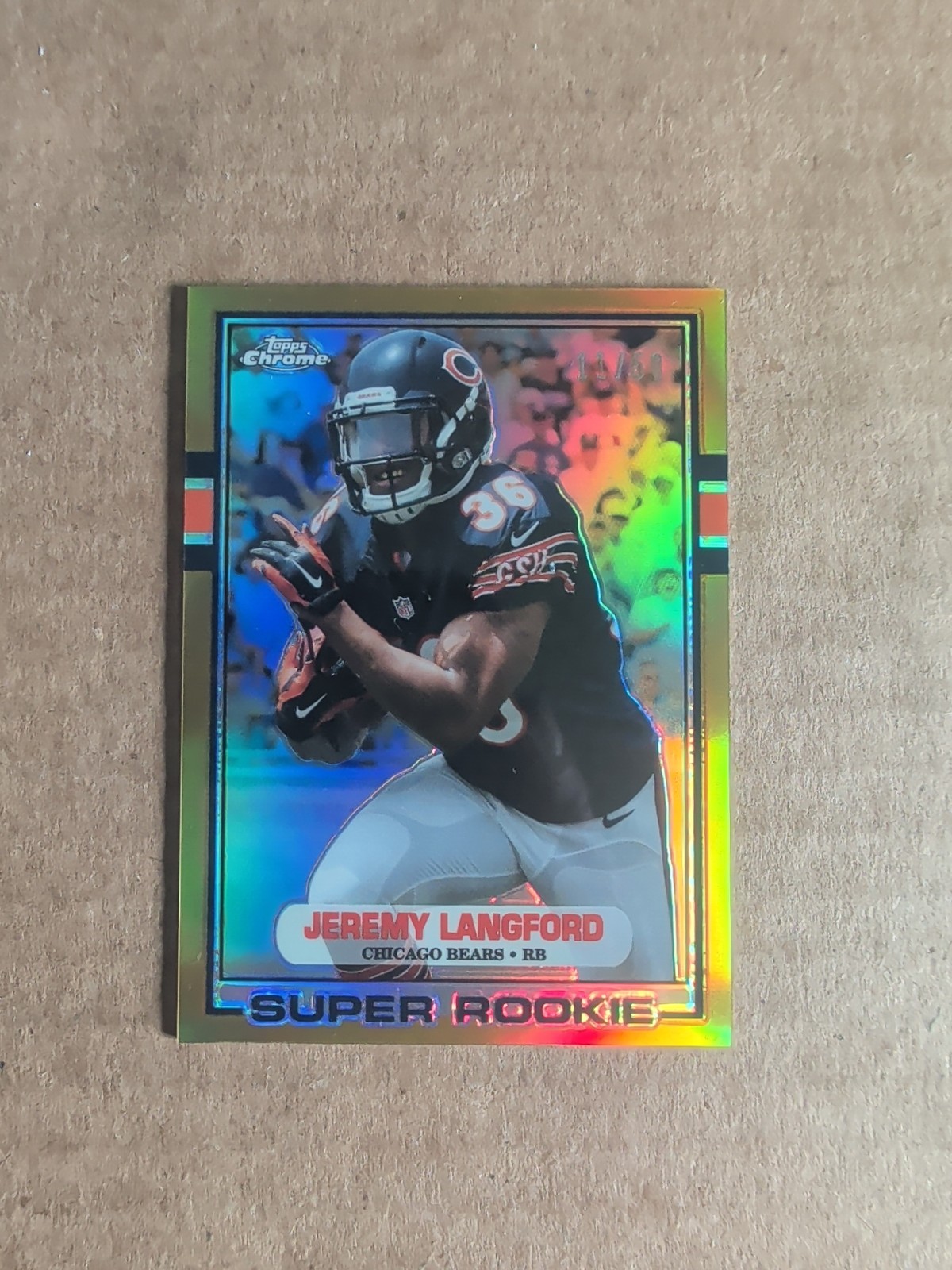 Jeremy Langford Topps Chrome Mini 1989 Super Rookie #89JL Gold Refractor