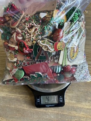 Christmas Crafting Red Green Jewelry Junk Beads Art Upcycled Crafting Over 4 Lbs