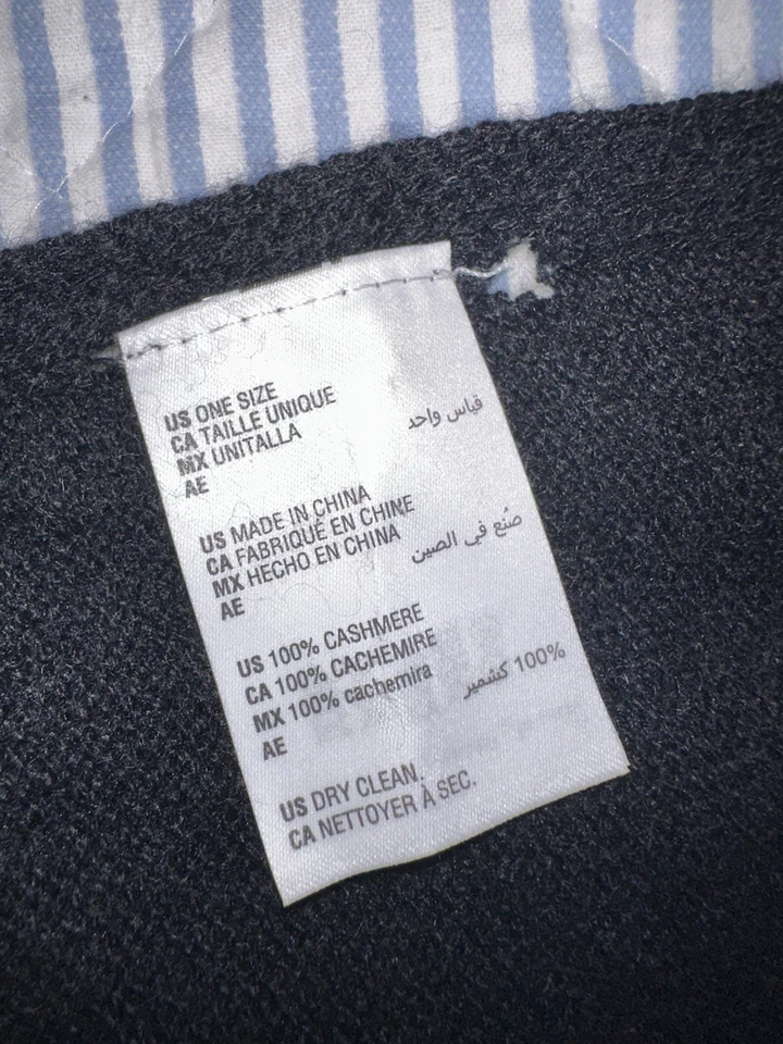 CHARTER CLUB 100 % cachemir bufanda de gran tamaño chal envolvente negro DEFECTO LEER H96 Foto 4 de 4