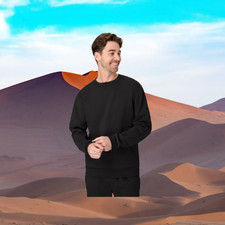 Hanes Sweatshirt Mens size M 38-40 Heavyweight Cotton Fleece Crewneck BLACK