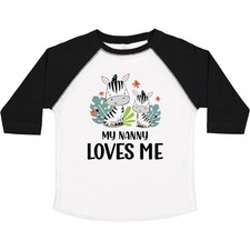 Inktastic Zebra My Nanny Loves Me Toddler T-Shirt Grandchild Grandma Grandson