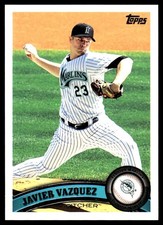 Javier Vazquez 2011 Topps #458 Marlins MLB READ FREE SHIPPING AutographDen