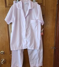 NWT Carole Vintage Pink Pajamas 34 Feminine Lace Accents Side Snap Pants
