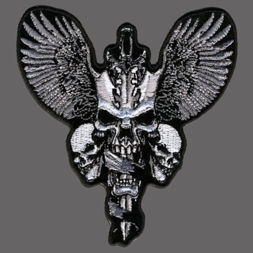 SKULL DAGGERS WING PATCH (XXL) 12 INCH BIKER PATCH | eBay