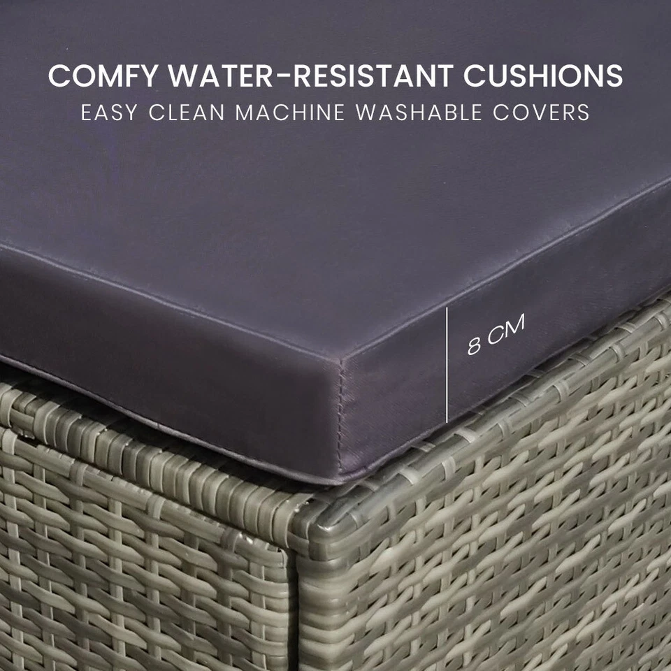 LONDON RATTAN Outdoor Sofa Lounge Wicker 1 Seater Furniture Modular Patio Corner - image 3 of 4