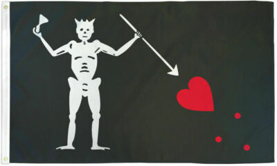 3X5 Edward Teach BLACKBEARD HAPPY VALENTINES DAY HEART Pirate Flag 