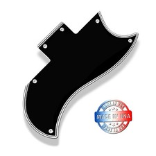 Wide Edge 5 Ply Black Pickguard for Gibson Custom Shop '64 SG Standard Reissue