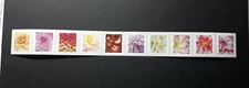 US Scott #5982-5991, 2025 Forever, Dahlias, 3K Coil Strip/10, Plate# & Coil#