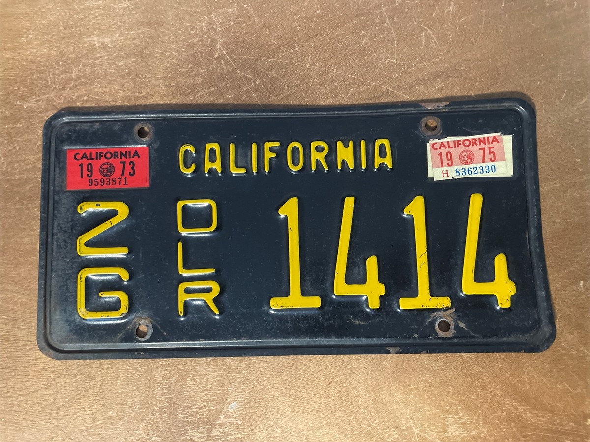 1963 1973 1975 California License Plate Dealer # 2G- 1414 | eBay