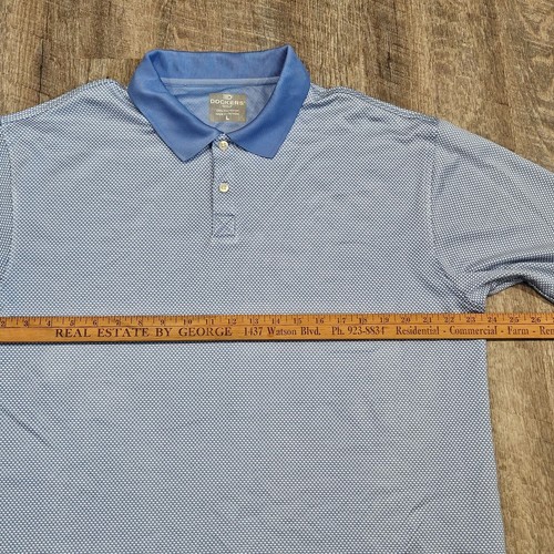 Dockers Golf Men's Blue White Short Sleeve Polyester Polo Shirt Size Large - 第 5/9 張圖片