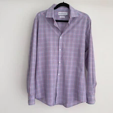 Mizzen + Main Shirt Mens Medium Trim Fit Leeward Performance Plaid Long Sleeve