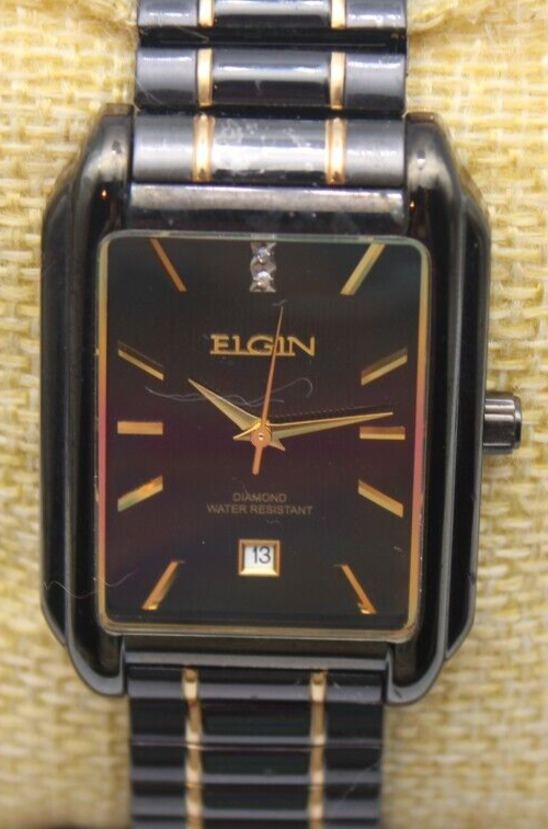 ELGIN DIAMOND QUARTZ TANK WATCH 30x42.3mm 18.4mm LUG RUNS FG151N