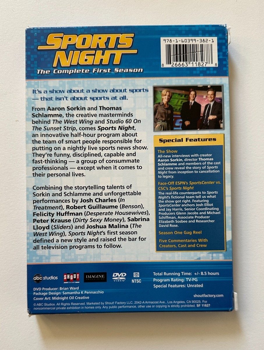 SPORTS NIGHT The Complete First Season 1 2010 4-Disc DVD Set