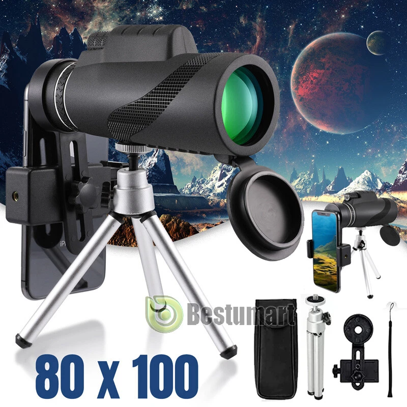 Day/Night Vision 80x100 Zoom HD Monocular Outdoor Monocular Telescope BK4 - Image 2 of 4