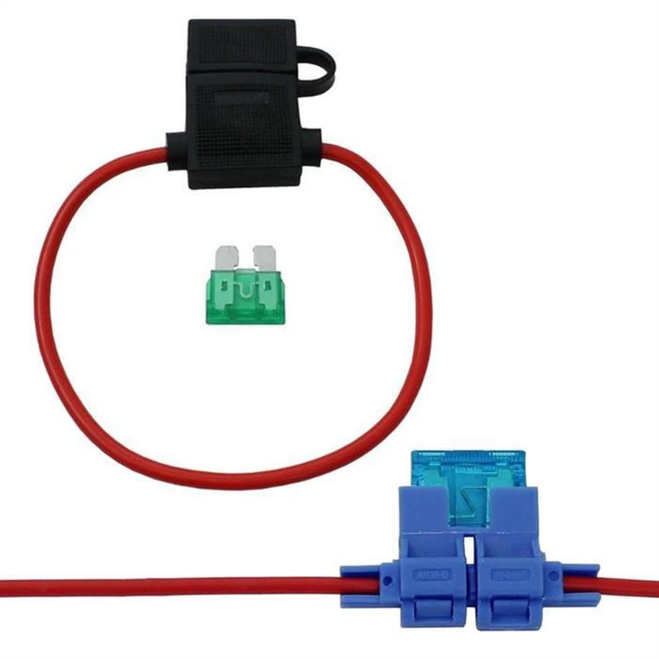 KFZ Auto Sicherungshalter + Flachsicherung 19mm 15A 30A Schneid-Klemmtechnik ode