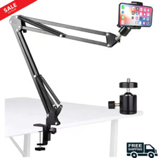Overhead Video Phone Mount Articulating Arm Cell Phone Holder Webcam Stand Lazy