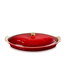 Le Creuset Fish Baker Stoneware Oval - Cerise Red - Brand New Sealed