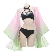 Demon Slayer Kanroji Mitsuri Swimsuit Cosplay Costume Anime Women Dress Swimwear
