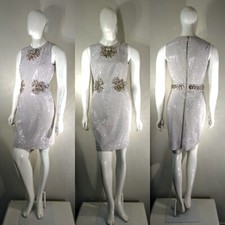 VERSACE studded dress, huge silver SWAROVSKI beaded work