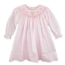 Petit Ami Pink Smocked Flower Heart Dress Set  12 18 24 Months