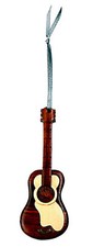 Guitar - Double-sided Wood Intarsia Christmas Tree Ornament - Music theme