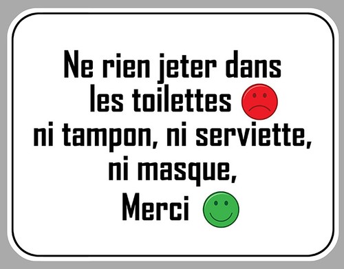 NE RIEN JETER DANS LES TOILETTES 15cm AUTOCOLLANT STICKER NA102 | eBay