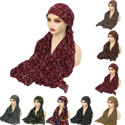 Muslim Women Instant Scarf Hat Turban Bonnet Hijab Shawl Cap Wrap Headscarf Arab - Foto 1 di 21