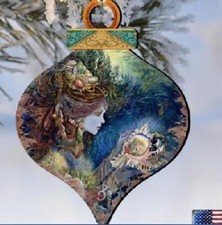 Josephine Wall Daughter of the Deep Christmas Ornament Made in USA Birch Wood