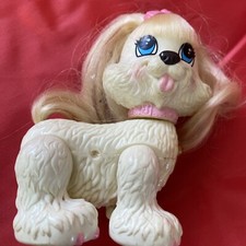 Fisher Price Vintage Dog Snap and style White Shih Tzu poodle Posable Dog