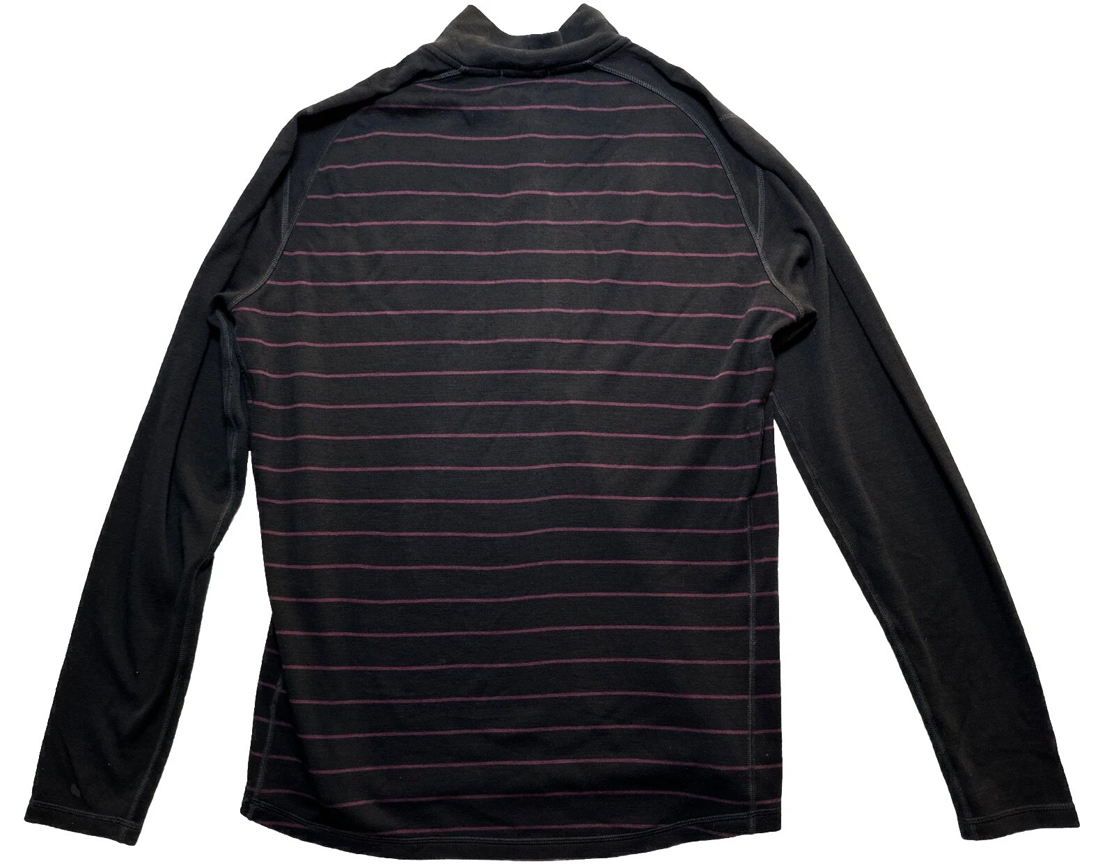 smartwool mid 250 zip t purple stripes merino wool 1/4 shirt