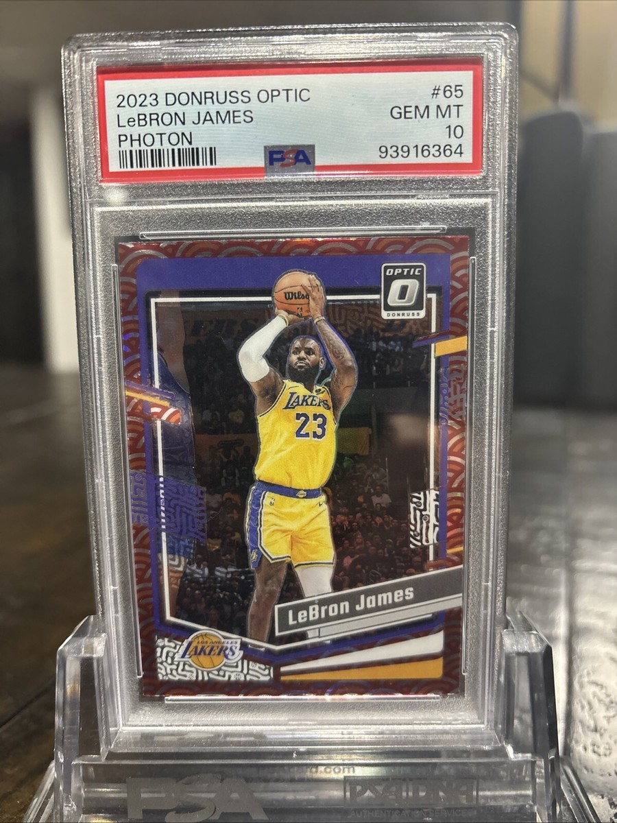 PSA 10 2023 Donruss Optic 65 LEBRON JAMES PHOTON SSP CASE HIT 