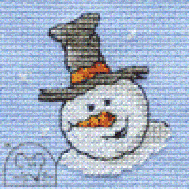 Mouseloft Stitchlets 'Happy Snowman' Christmas Cross Stitch Kit + Card/Envelope